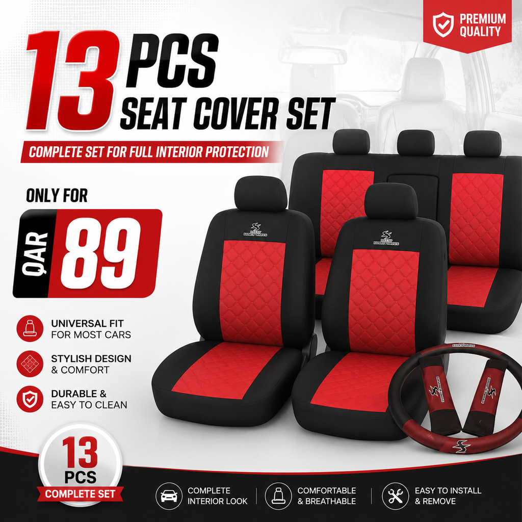 Premium 13 PCS Universal Car Seat Cover Set – QAR 89