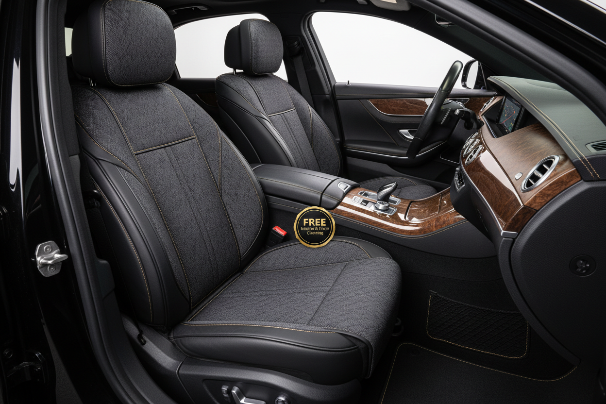 Custom Cloth Seat Covers with FREE Interior & Floor Cleaning